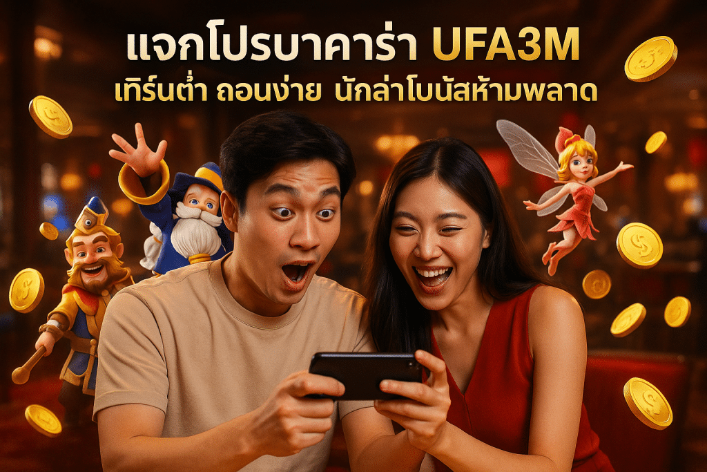 แจกโปรบาคาร่า UFA3M เทิร์นต่ำ ถอนง่าย นักล่าโบนัสห้ามพลาด