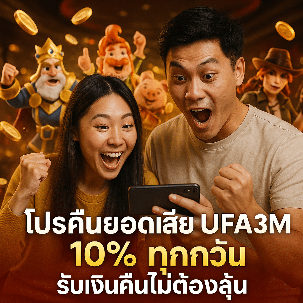 โปรคืนยอดเสีย UFA3M 10% ทุกวัน รับเงินคืนไม่ต้องลุ้น